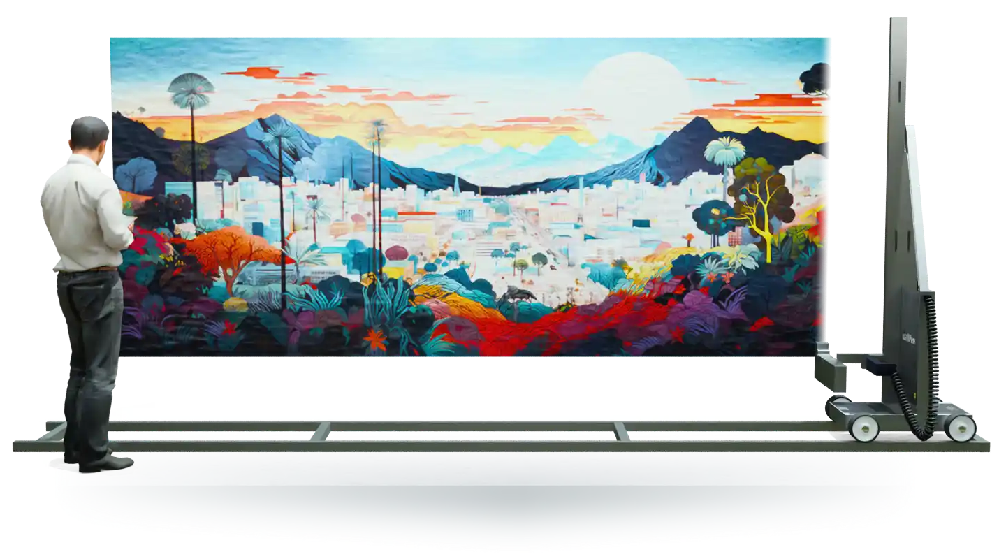 Animation of a mural being printed by the LA Mural Printers WallPen printer
